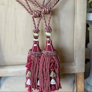 Large Tiebacks w/Corded Tassel Lot/2 NEW